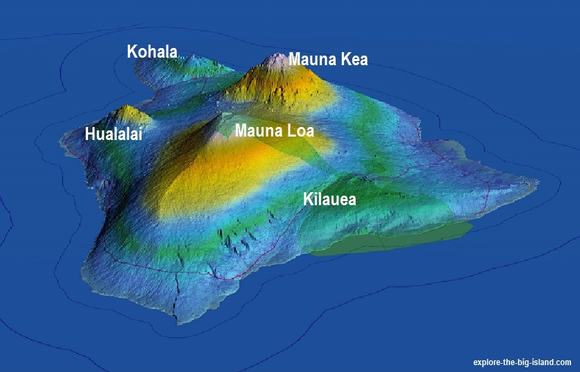 mauna kea volcano map