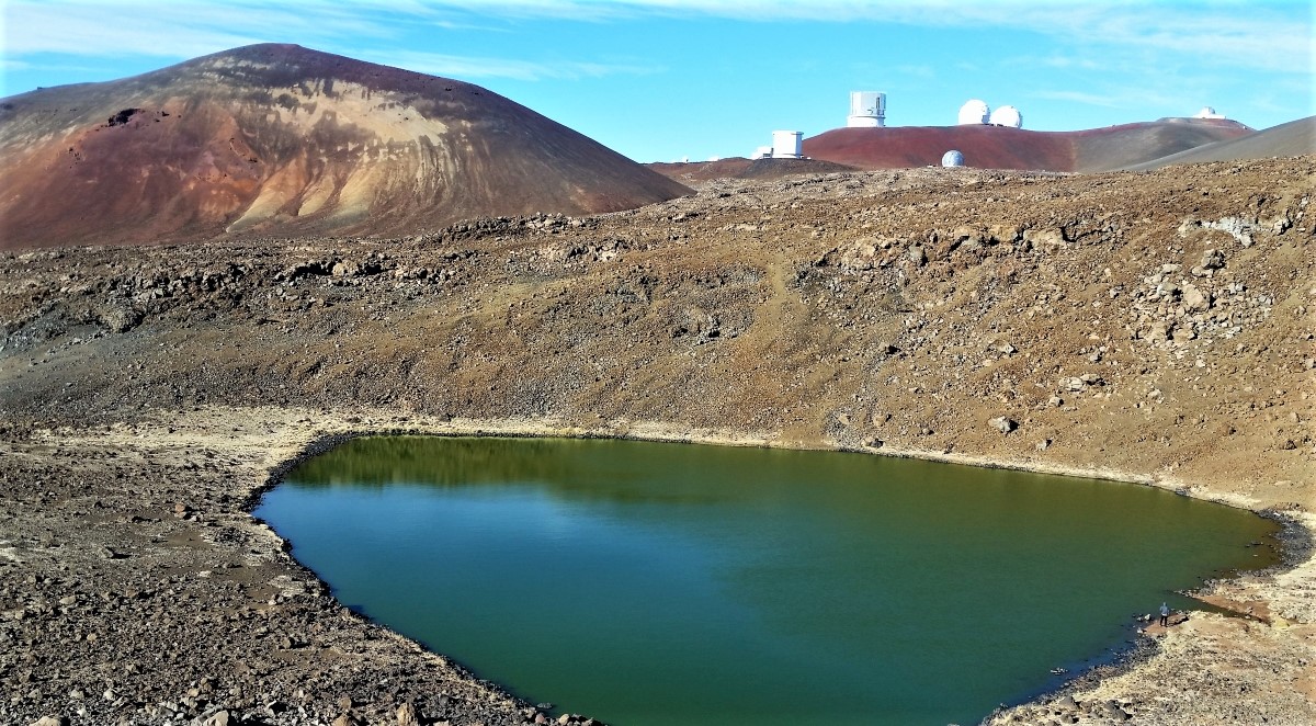 Mauna Kea Observatory view from Lake Waiau